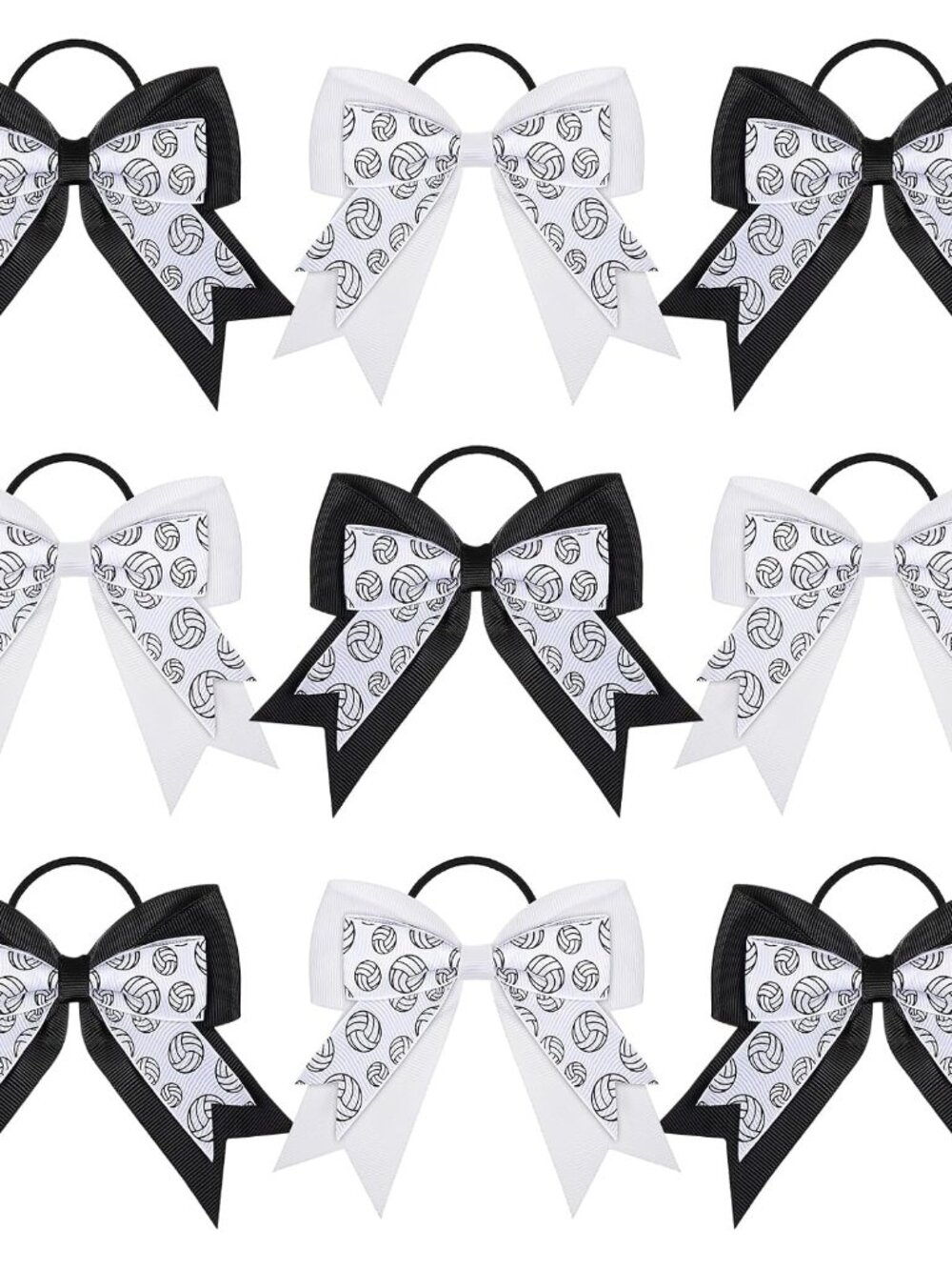 10 Pcs Volleyball Hair Bows Volleyball Ties Bow for girls Hair Accessories Elast